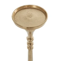 Gold Aluminum Tall Pillar Candle Holder Set
