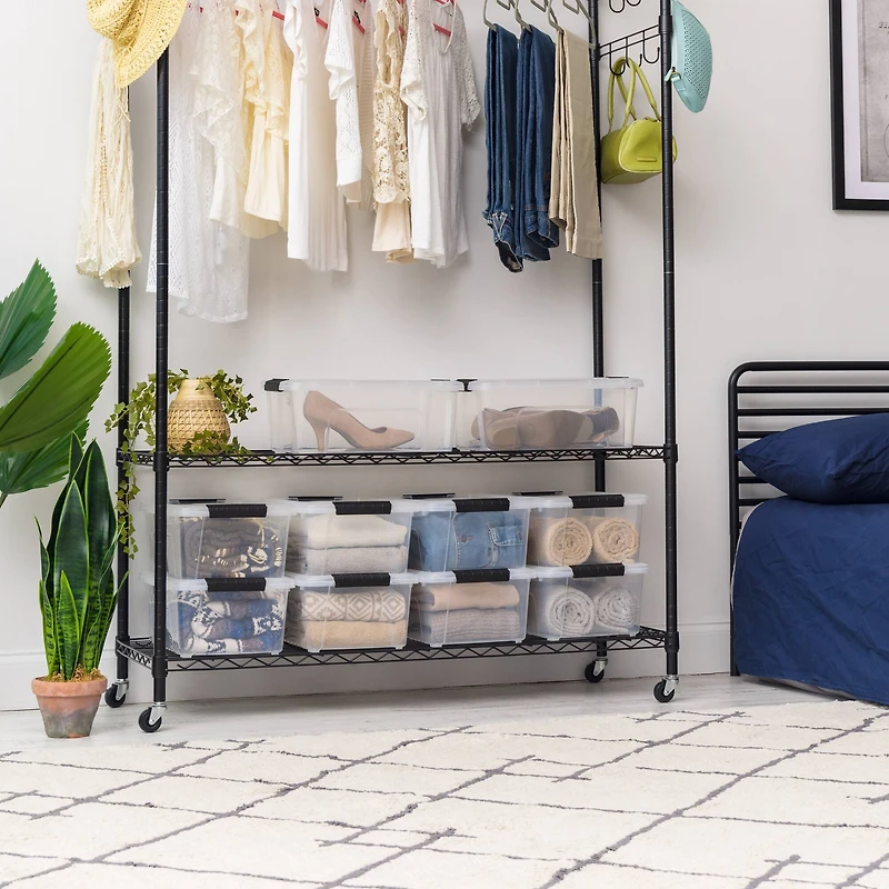 IRIS® 13.5qt. Buckled Clear Boxes with Clear Buckle Lids, 6ct.