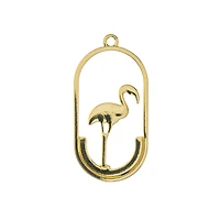 John Bead 30mm Gold Flamingo Beadwork Pendants, 4ct.