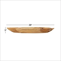 Brown Teak Wood Rustic Tray