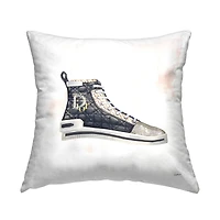 Stupell Industries High Top Fashion Forward Quilted Sneakers Glam Style Throw Pillow 18" x 18"