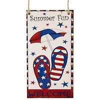 30.5" USA Summer Fun Welcome Patriotic Hanging Wall Decoration