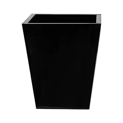15" Black Classic Square Metal Planter