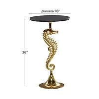 28" Gold Aluminum Coastal Accent Table