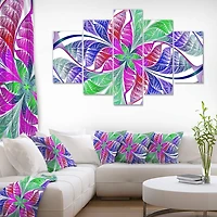 Designart - Flower like Fractal Stained Glass - Contemporary Wall Art Canvas