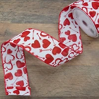 2.5" x 10yd. Hearts & Arrows Valentine's Day Wired Craft Ribbon