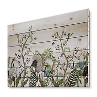 Designart - Border With Cranes & Peonies In Chinoiserie Style