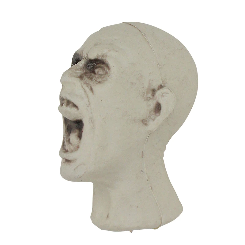 3.5" White & Gray Skeleton Skull Heads with Open Mouths Halloween Decoration Set