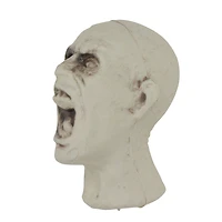 3.5" White & Gray Skeleton Skull Heads with Open Mouths Halloween Decoration Set