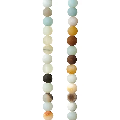 12 Pack: Multicolor Matte Amazonite Round Beads by Bead Landing™