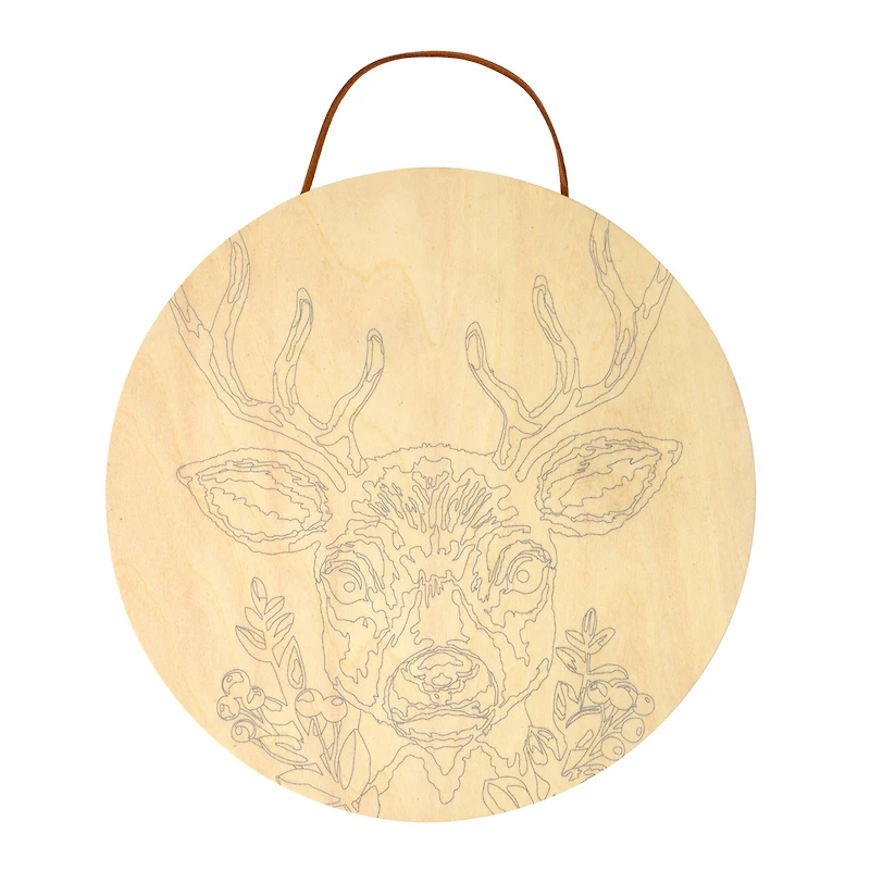 8" Reindeer Paint-by-Number Plywood Surface Kit by Artist's Loft®