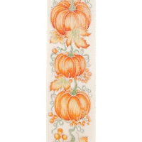 Reliant 2.5" x 10yd. Faux Linen Wired Pumpkin Row Ribbon
