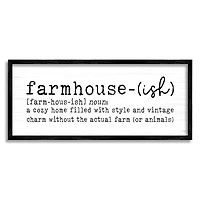 Stupell Industries Farmhouse-Ish Playful Definition Sign Birch Pattern Framed Giclee Art