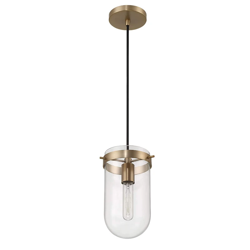 Hello Honey® Atwood Brushed Bronze Modern Minimalist Glass & Metal Ceiling Light