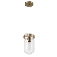 Hello Honey® Atwood Brushed Bronze Modern Minimalist Glass & Metal Ceiling Light