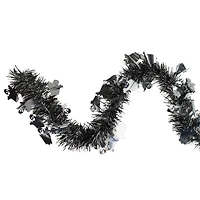 50ft. Black & Silver Ghosts Halloween Tinsel Garland