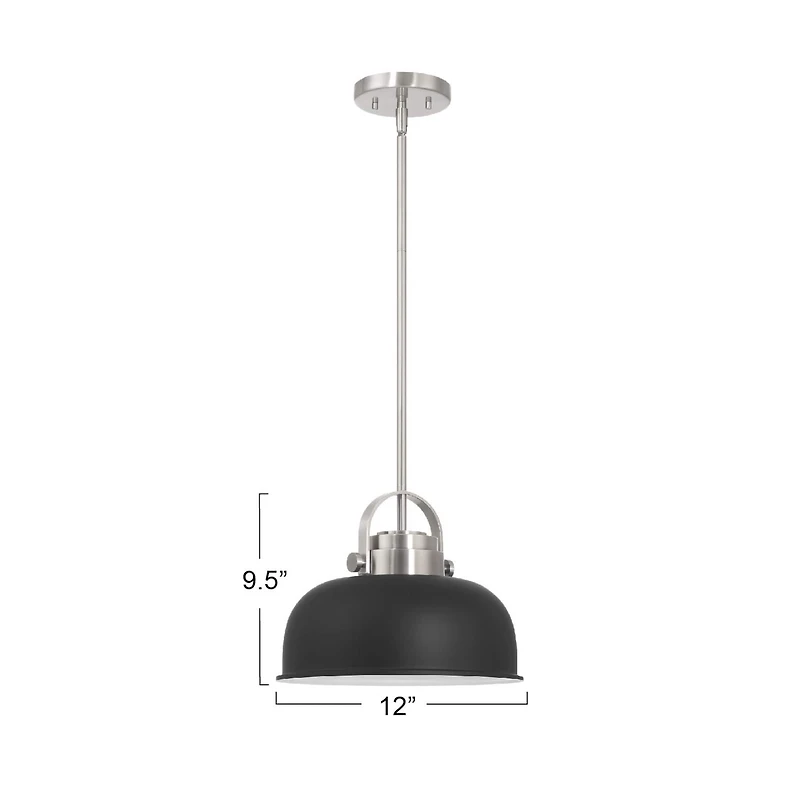 Hello Honey® Arte Black & Nickel Industrial Metal 2-Tone Ceiling Light