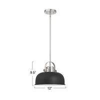 Hello Honey® Arte Black & Nickel Industrial Metal 2-Tone Ceiling Light