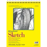 Strathmore Sketch Paper Pad, 300 Series, Spiral-Bound, 100 Sheets, Spiral-Bound