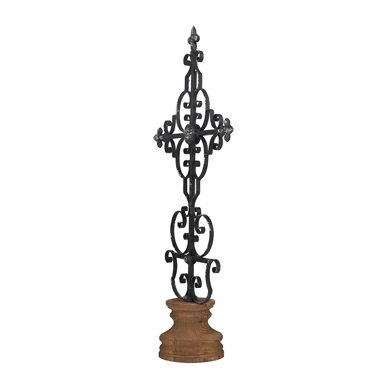 28" Black Iron French Country Crosses