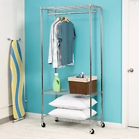 Honey Can Do Chrome 3-Shelf Deluxe Rolling Garment Rack
