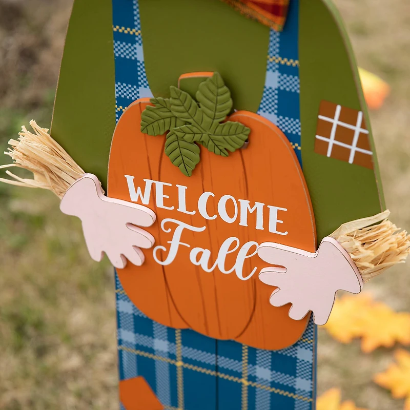 Glitzhome® 48" Fall Wooden Scarecrow Yard Stake