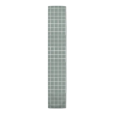 90" Sage Hand Grid Poly Twill Table Runner