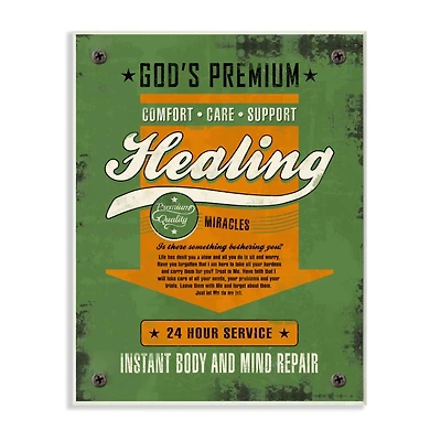 Stupell Industries Healing Miracles Religious Retro Wooden Wall Plaque
