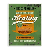 Stupell Industries Healing Miracles Religious Retro Wooden Wall Plaque