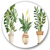 Designart - Houseplant Monstera & Peace Lily In Terra Cotta