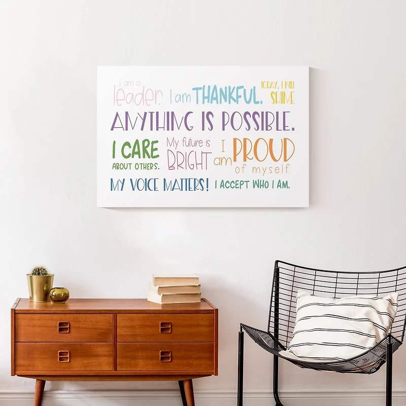 I Am Words 20" x 30" Canvas Wall Art