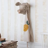 Hello Honey® Embroidered Cotton & Linen Apron with Lemon Pocket