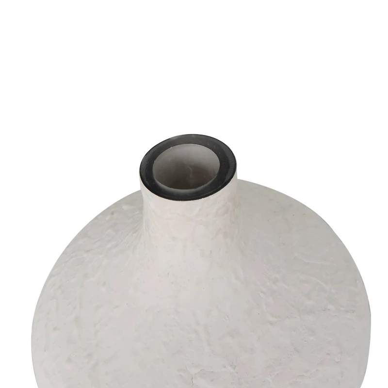 White Glass Textured Vase Set