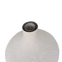 White Glass Textured Vase Set