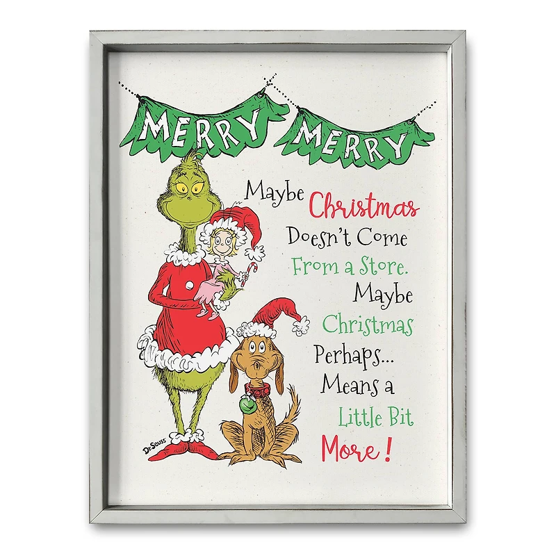 The Grinch Merry Merry 18" x 24" Dr. Seuss White Framed Print