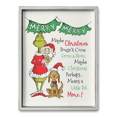 The Grinch Merry Merry 18" x 24" Dr. Seuss White Framed Print