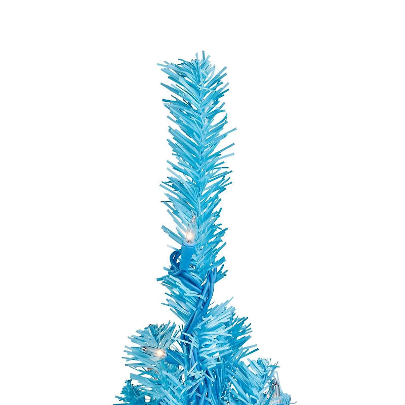 4ft. Pre-Lit Medium Sky Blue Pine Artificial Christmas Tree, Clear Lights