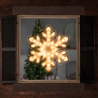 20" Lighted Snowflake Christmas Window Silhouette Décor