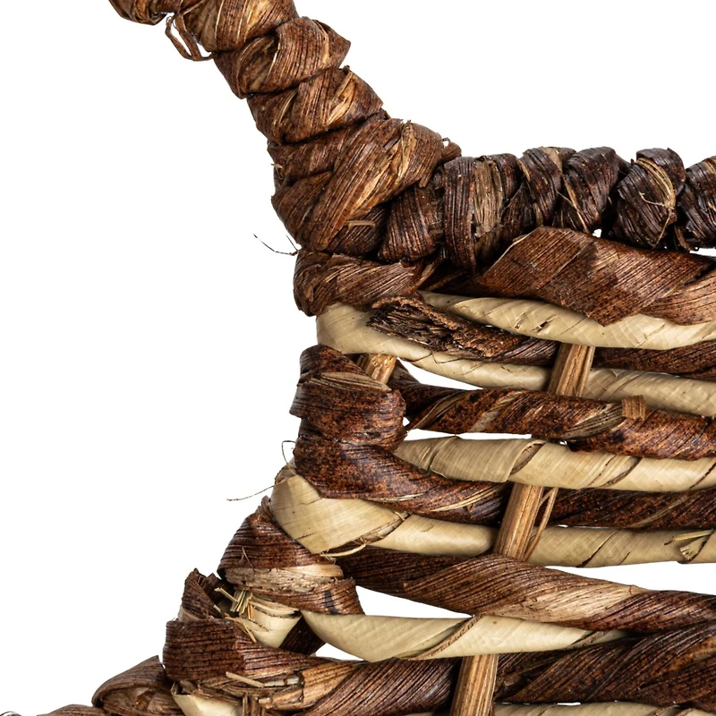 Hello Honey® Natural & Brown Hand-Woven Buri & Abaca Tray Set