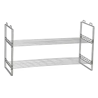 Household Essentials Stackable 2-Tier Metal Shoe Rack