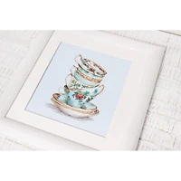 Luca-s Turquoise Themed Tea Cups Counted Cross Stitch Kit