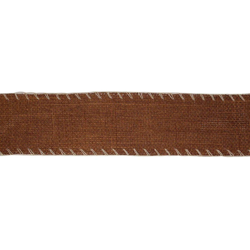 2.5" x 20ft. Brown Whip Stitched Wired Ribbon by Celebrate It®