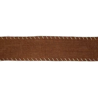 2.5" x 20ft. Brown Whip Stitched Wired Ribbon by Celebrate It®