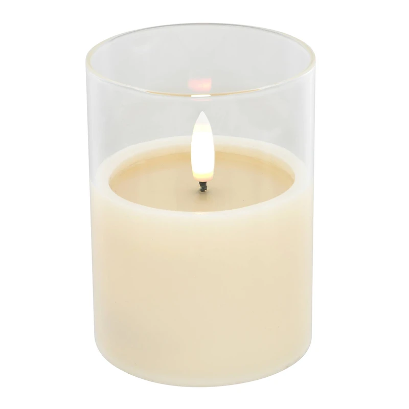 4" LED Glass Wax Flickering Candle by Ashland