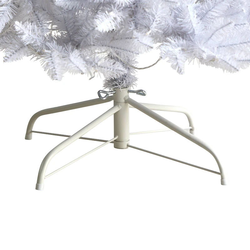 8ft. Pre-Lit White Artificial Christmas Tree, Warm White LED Lights