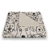 Dog Face Sketch Pattern 3 50" x 60" Coral Fleece Blanket