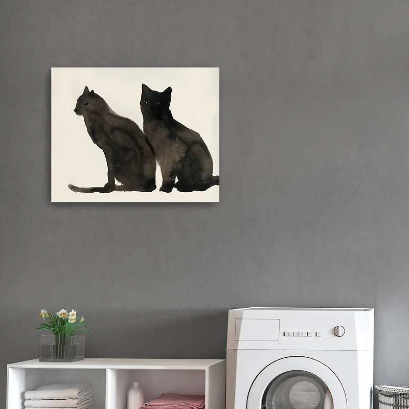 Two Black Cats Canvas Giclee