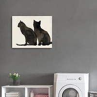 Two Black Cats Canvas Giclee