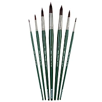 Silver Brush Limited Ruby Satin® 7 Piece Long Rounds Brush Set