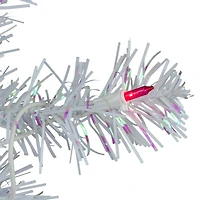 3ft. Pre-Lit White Rockport Pine Artificial Christmas Tree, Pink Lights